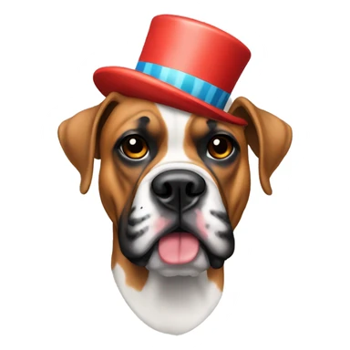 A fawn boxer dog wearing a clown mask  sticker