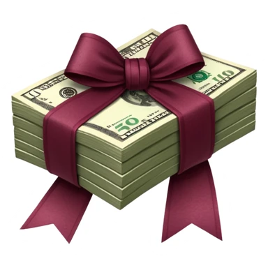 Dollar in burgundy colors, like a bundle of money sticker