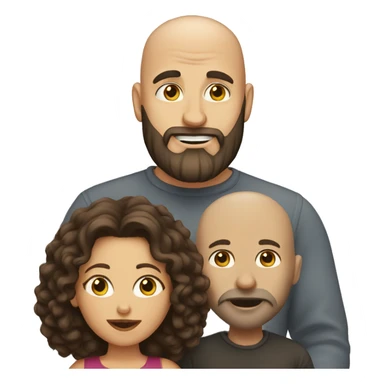 White Man bald with dark beard kissing short brown woman with long dark curly hair sticker