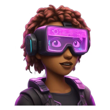 Password hero in a cyberpunk VR environment with neon lighting. sticker