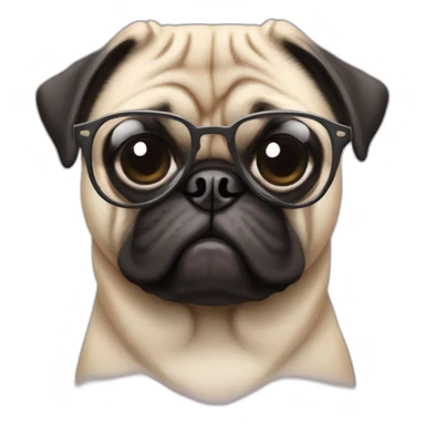 Pug in cool glasses sticker