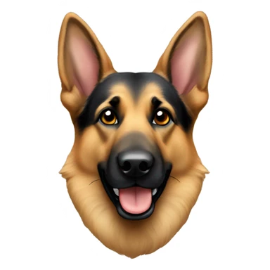 German shepherd dog with an earring sticker
