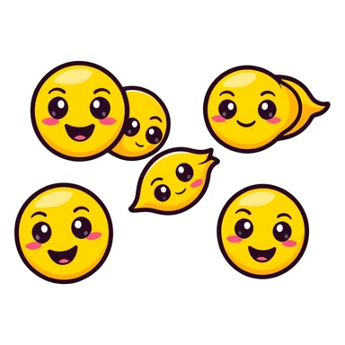 Adorable derpy emoji with googly eyes looking in different directions and a silly grin sticker