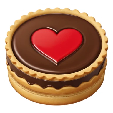 Il Nutella Biscuit è un biscotto rotondo, dorato, con bordo spesso e inciso. Al centro spicca un cuore di Nutella visibile, scuro e cremoso, incorniciato dalla frolla croccante. Elegante e invitante nella sua semplicità.
 sticker