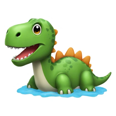 Dino on a floaty  sticker