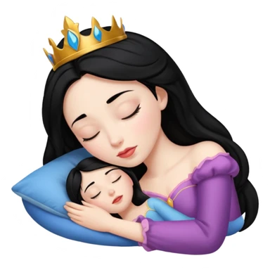 Sleeping beauty black hair sticker