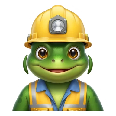 frog in a builder's helmet sticker