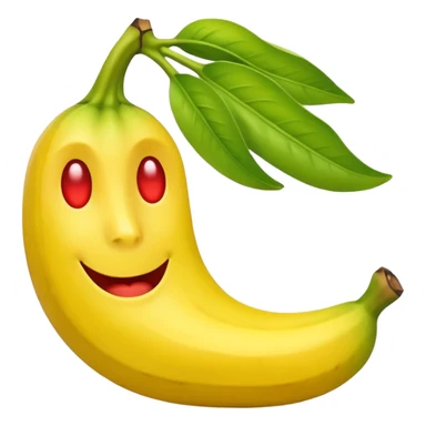 Crear un emoticón que tenga que ver con una variedad de Cambures , y que la paleta de colores sea la siguiente: Rojo Carmín, Amarillo, Amarillo Crema y Verde Pasto sticker