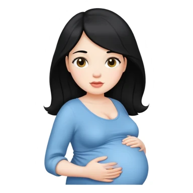 Embarazada blanca pelo negro sticker