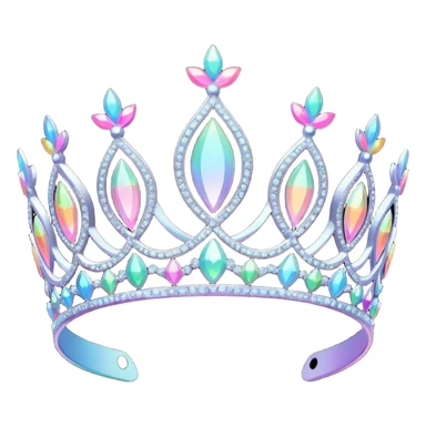 Iridescent Rainbow effect Sparkly tiara sticker
