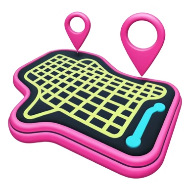 pink big gps map lines sticker