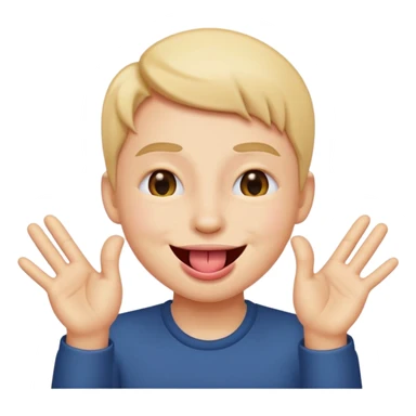 face sticking tongue out, hands to the side, winking emoji sticker