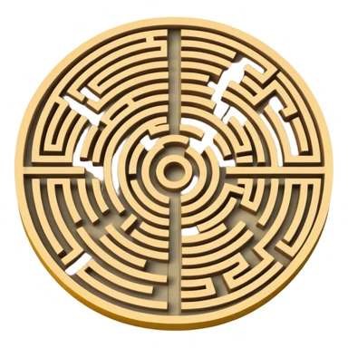 circular maze with path sticker