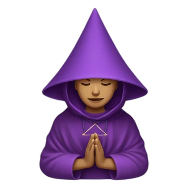 a purple monk praying with a triangular hood style hat from ancient guatemala sticker