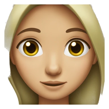 girl with straight brown hair and green eyes  sticker