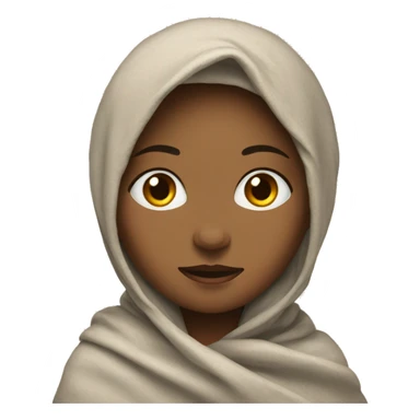 Girl with blanket on head sticker