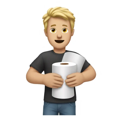 White man with toilet paper hands sticker