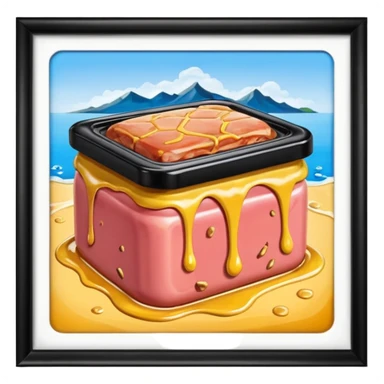 surreal dali style melting spam  watch landscape sticker