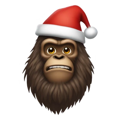 Sasquatch wearing Santa hat  sticker