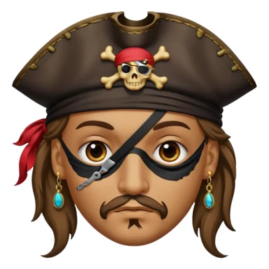 Eye patch pirate with earring, one eye covered
 sticker