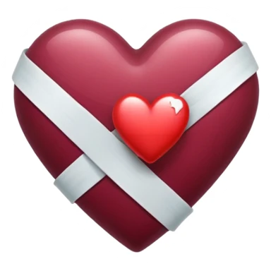 Heart bandaged burgendy shjny sticker