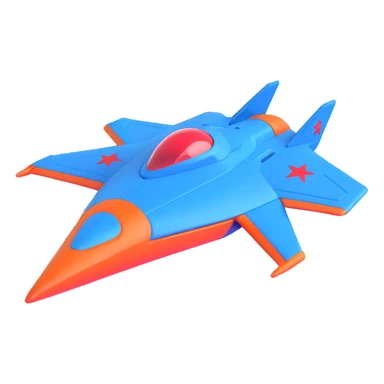 Blue starship with red star insignia, celestial navigator sticker