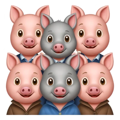 three little pigs and big bad wolf sticker