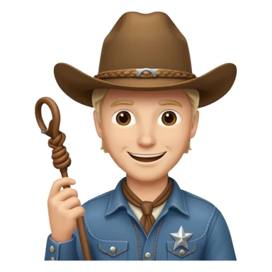 Give this emoji 🤠 a whip make it a white guy  sticker