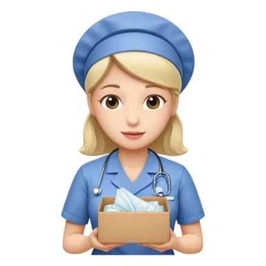 Nurse offering box of tissue











 sticker
