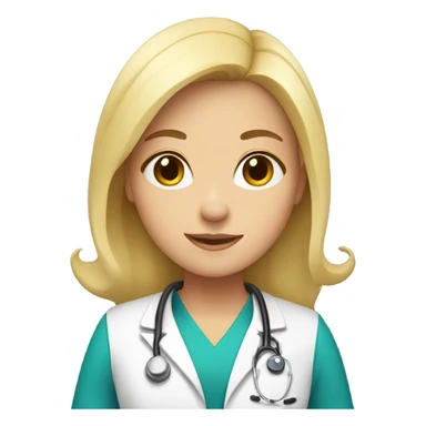 girl with blonde hair in doctors uniform sticker