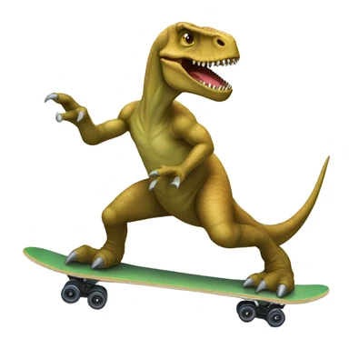 dinosaur do a kickflip sticker