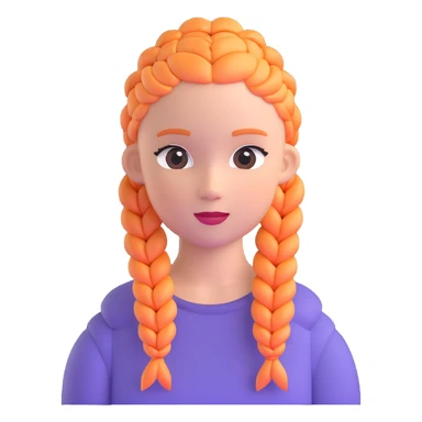 Character with perfect French braids hairstyle sticker