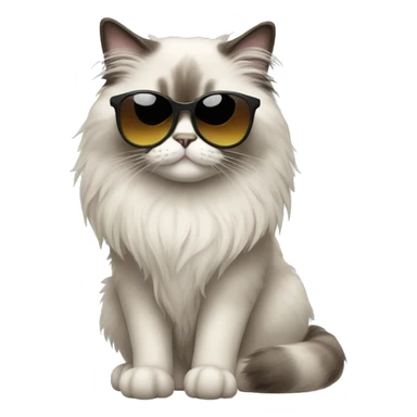 Ragdoll cat wearing sunglasses sticker