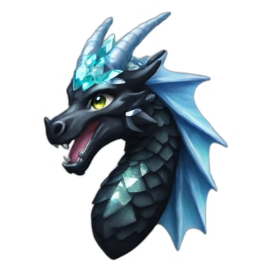 Glittering diamond horn black unidragon sticker