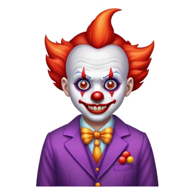 demonic clown wearing a leisure suit sticker