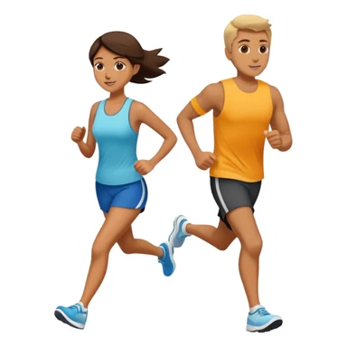 A couple walking and running together  sticker