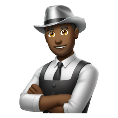 Barkeeper with aluminum hat sticker