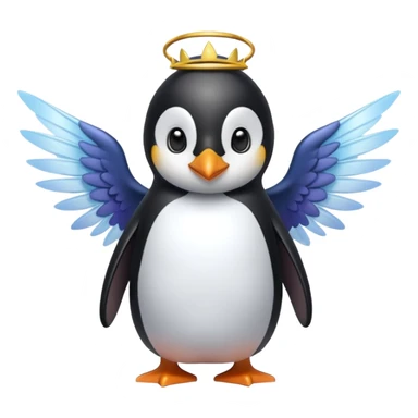 un pinguino con le ali che si muta in una fata sticker