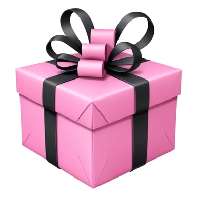 Gift pink with black rope bow  sticker