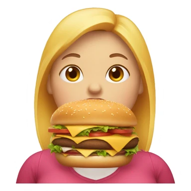 fat girl eating a burger  sticker