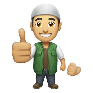 Smiling Kyrgyz man showing thumbs up  sticker