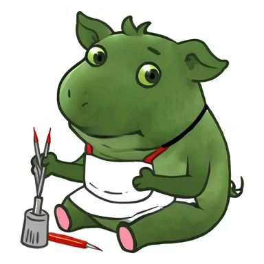 pig getting nails painted sticker