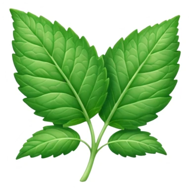 mint leaf, slightly curled sticker
