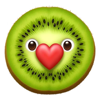 3d kiwi fruit with heart eyes sticker