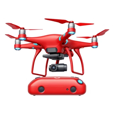 Red Drone – parcel grip + LED light, Courier Drones. sticker