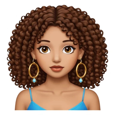 One, Puerto Rican, fair skin brown hair it has to be straight with earrings and makeup. I would like the earrings to be hoop and my best friend by my side is caramel skin color with curly black hair. sticker