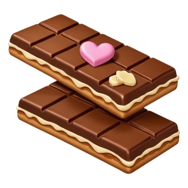 6 piece Chocolate bar being kissed by girly pancake sticker