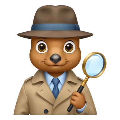 cute blue platypus detective sticker