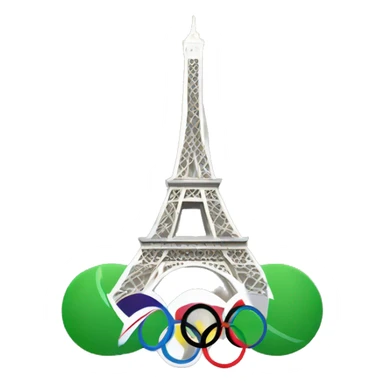 Eiffel Tower with olympics circes sticker