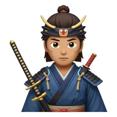 Samouraï with sword and shadow look to the sky  sticker